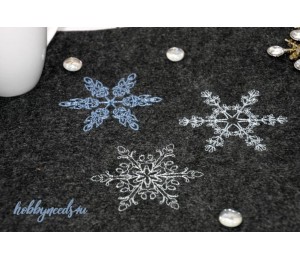 Stickserie - Schneeflocken Line Art